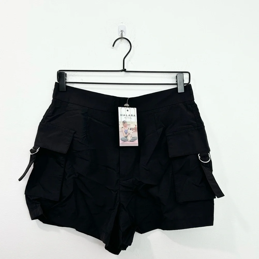 Halara High Waisted Button Zipper Flap Pocket Casual Cargo Shorts 3'' large - Picture 2 of 7